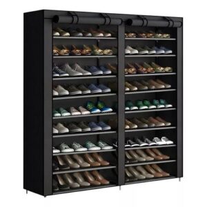 Shoe Organizer Rack - 9 Levels for 54 Pairs - Black Metal