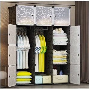 12 Portable Cubes Wardrobe – Black/White