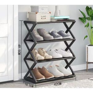 4 Tier Shoe Rack – Black