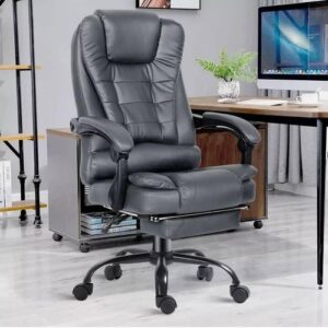 Luxury Massage Gaming Chair with Recliner & Footrest – Black